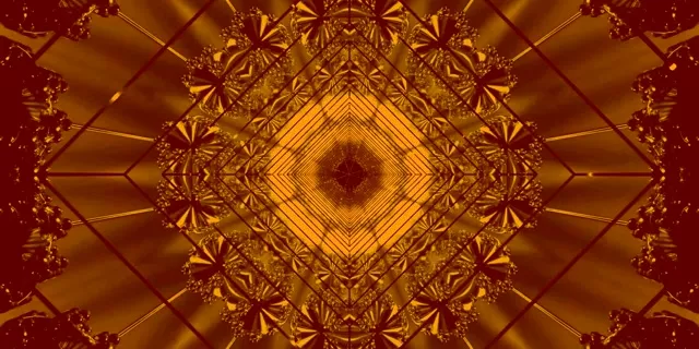 Dhahabu Fractal Neon Tunnel Hifadhi Skrini 2:1 Univisium 60fps VJ Loop