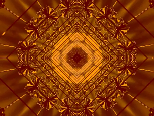 Zlati Fraktalni Neon Tunel Ohranjevalnik Zaslona 4:3 Klasičen 60fps VJ Loop PC