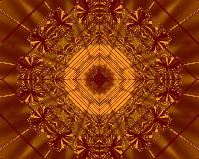 Hầm Neon Fractal Vàng Screensaver 5:4 industrial 60fps VJ Loop