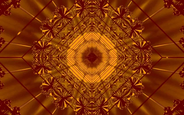 Dhahabu Fractal Neon Tunnel Hifadhi Skrini 60fps 16:10 MacBook VJ Loop