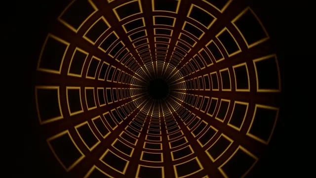 Golden Geometric Tunnel - Abstract 4K Motion