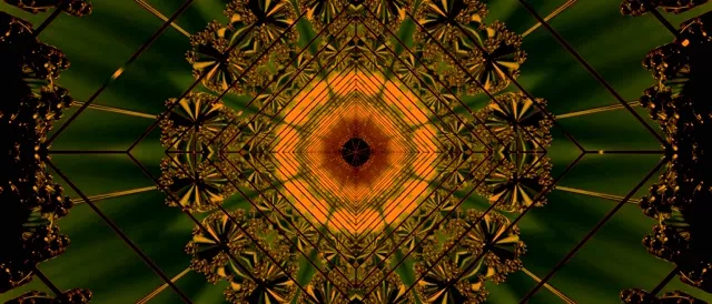 Gyllene Grön Neon Tunnel Skärmsläckare 21:9 Ultrawide 60fps VJ Loop