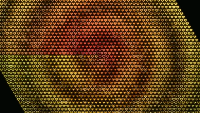 Golden Heart Pattern Animation - 4K Background