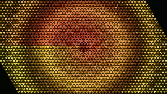 Golden Heart Pattern Animation 4K Ultra HD