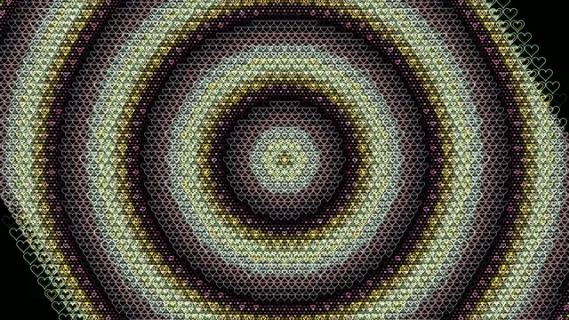 Golden Heart Pattern Tunnel Motion Graphics 4K