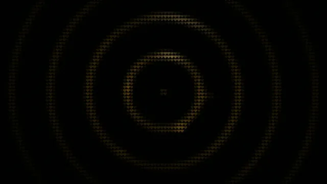 Golden Heart Pixel Animation on Black Background