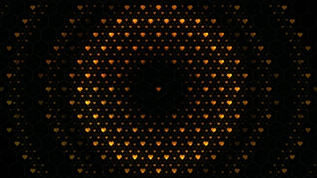 Golden hearts 4K UHD widescreen motion background for broadcasts