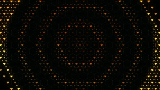 Golden hearts 4K UHD widescreen motion background loop