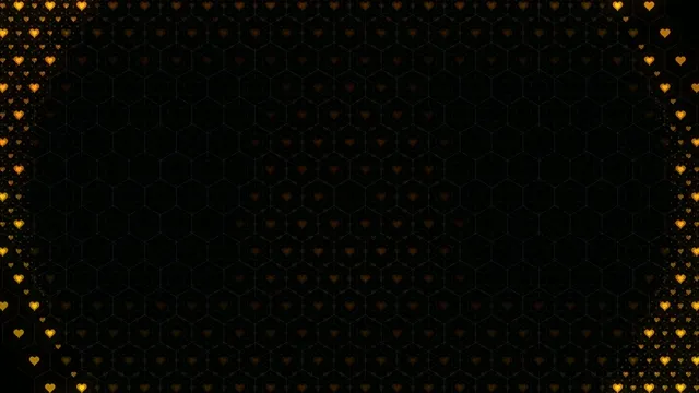 Golden hearts flowing 4K UHD widescreen motion background loop