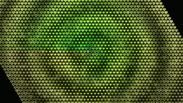 Golden Hearts Pattern 4K - Romantic Background Loop