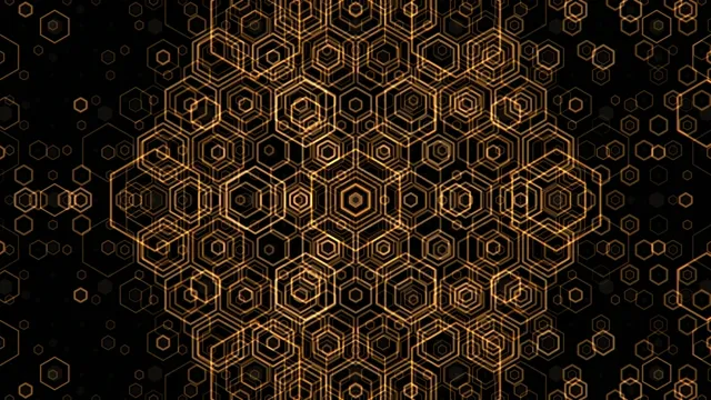 Golden hexagon 4K UHD widescreen motion background for broadcast