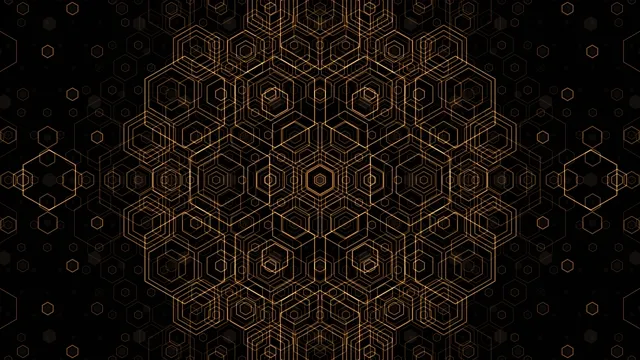 Golden Hexagon Geometric Pattern 4K Animation