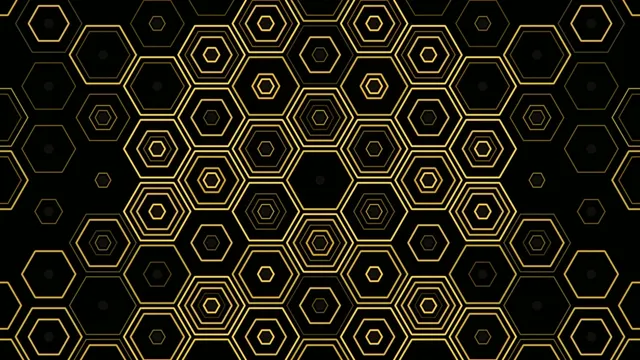 Golden hexagon geometric pattern 4K UHD animated background