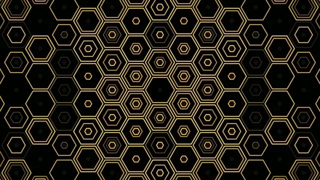 Golden hexagon geometric pattern 4K UHD widescreen motion background