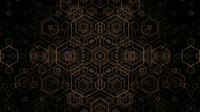 Golden Hexagon Network Animation - 4K Abstract Background