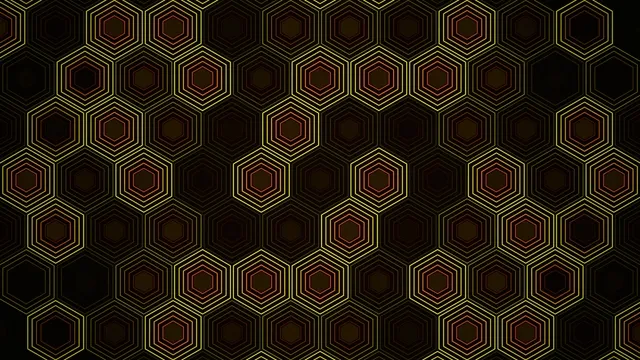 Golden Hexagon Pattern Animated Background 4K