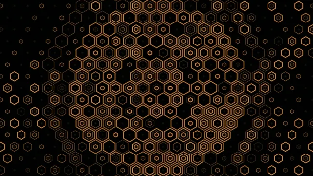 Golden Hexagon Pattern Motion Background 4K
