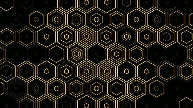 Golden Hexagon Pattern Motion Graphics 4K