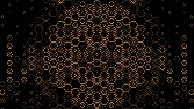 Golden Hexagon Pattern Motion Graphics 4K