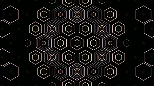 Golden Hexagon Pattern Motion Graphics 4K