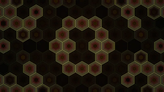 Golden Hexagon Pattern Motion Graphics Background