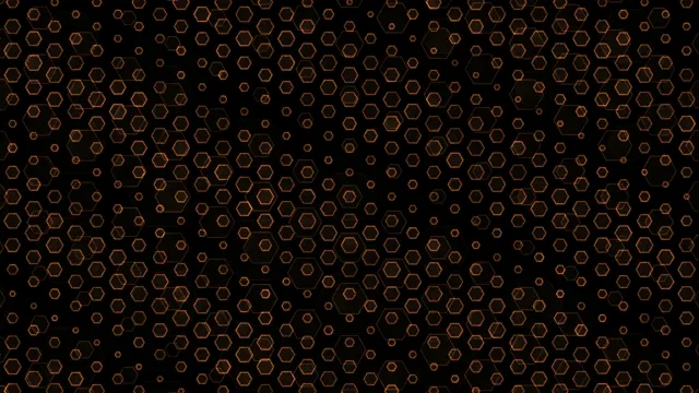 Golden Hexagon Pattern on Dark Background 4K