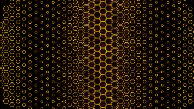 Golden Hexagon Tunnel 4K UHD 60fps Screensaver | VJ Loop Motion