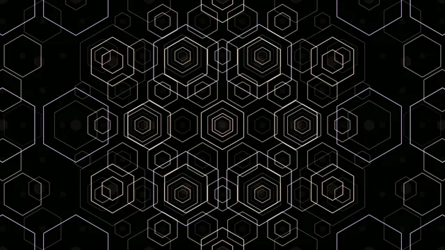 Golden Hexagons 3D Motion Loop - Abstract Tech Background