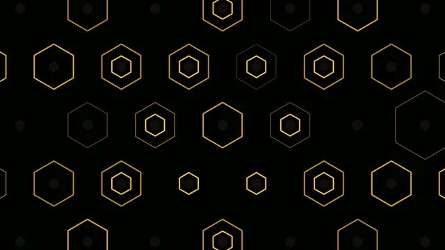 Golden hexagons 4K UHD looping motion background for video production