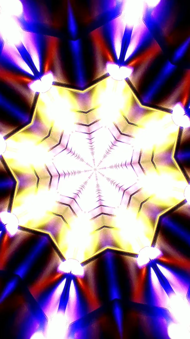 Golden Mandala Light Show | Vertical 60fps VJ Screensaver
