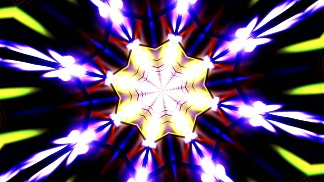 Golden Neon Mandala Light Show VJ Loop | 4K 60fps Abstract Screensaver