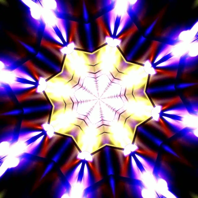 Golden Neon Mandala | Square 60fps Abstract VJ Screensaver