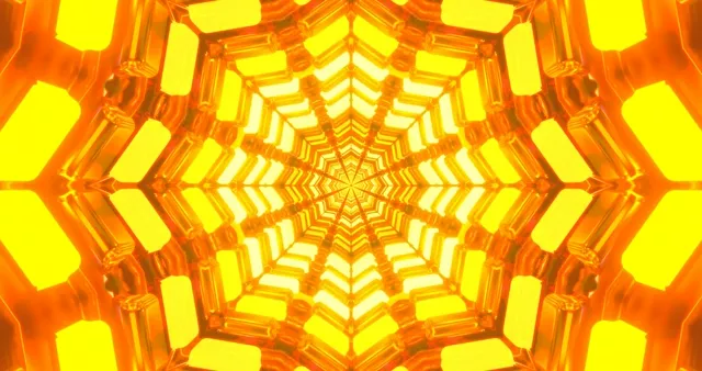 Golden Neon Tunnel Animation 4K UHD 60FPS Screensaver Windows Laptop