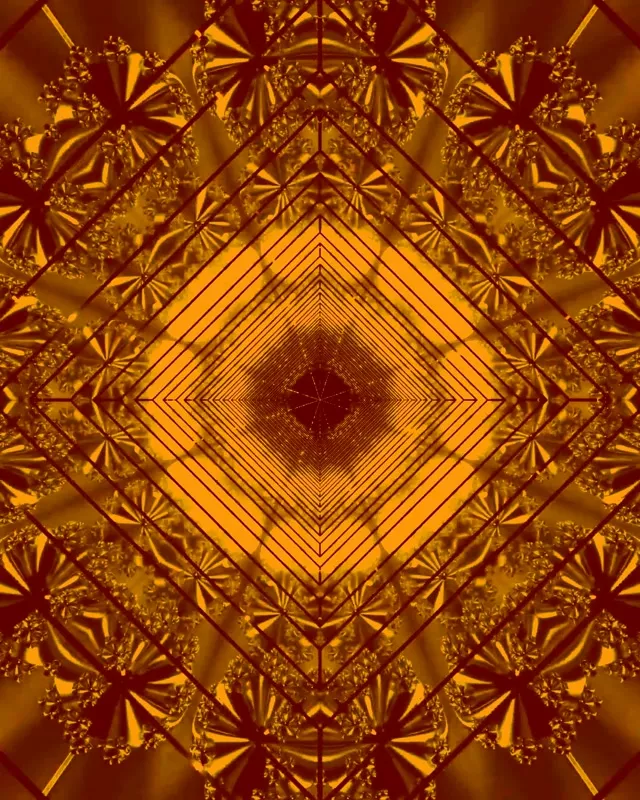 Tunel Neon Auriu Fractal 60fps Screensaver 4:5 Instagram Vj Loop