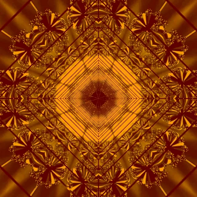 Gylden Neon Tunnel Fraktal Pauseskærm 1:1 Square 60fps Vj Loop