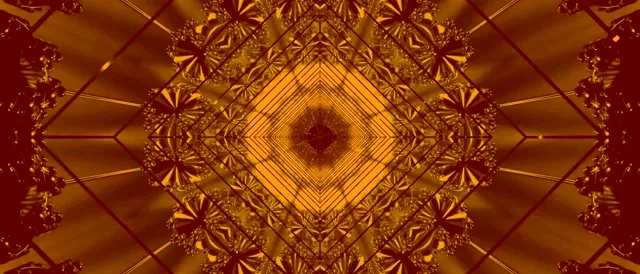 Urrezko Neon Tunel Fraktala Pantaila-Babeslea 21:9 Ultrawide 60fps VJ Loop