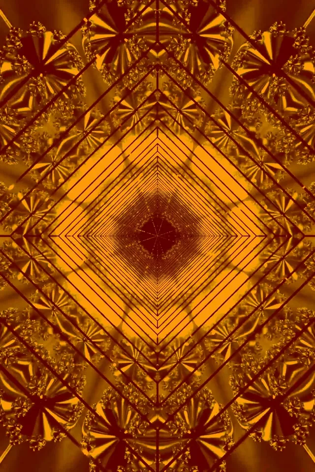 Zlatni Neon Tunel Fraktal čuvar ekrana pc Vj loop 60fps 2:3 photo portrait