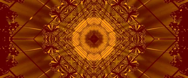 Salvaschermo Tunnel Neon Dorato Caleidoscopio 2.39:1 Cinemascope 60fps VJLoops