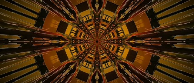 Tunel Neon Kaleidoskop Shpërthim VJ Loop 21:9 Ultrawide 60fps Screensaver