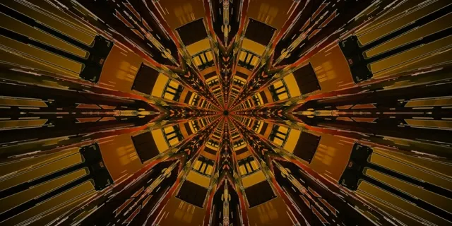 霓虹隧道金萬花筒星星爆發 VJ Loop 2:1 Univisium 60fps 螢幕保護程式