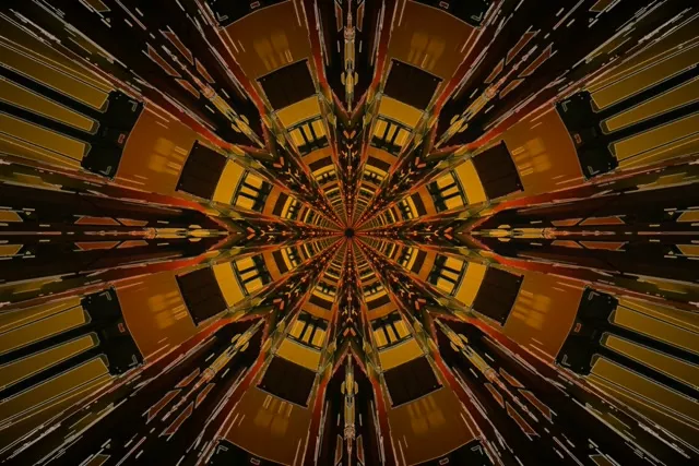 Neon Tunnel Kaleidoscope Star Burst 3:2 surface 60fps Screensaver VJ Loop