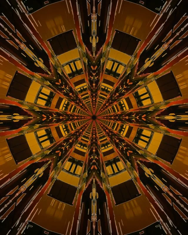 Neon Tunneli Kaleidoskooppi Tähtipurkaus VJ Loop 4:5 Instagram 60fps Näytönsäästäjä