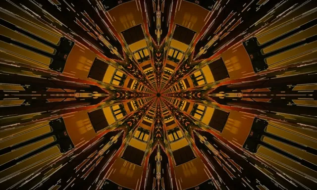 霓虹隧道金色万花筒爆发VjLoops 5:3宽屏60fps屏保