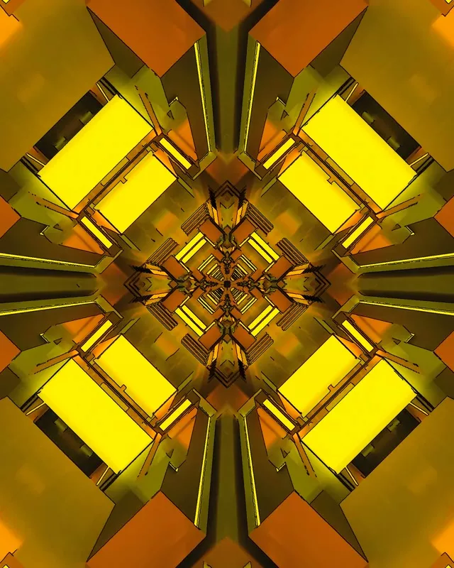 Tunel Neon Auriu Calidoscop Screensaver 60fps 4:5 Instagram VJ Loop