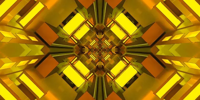 Złoty Neonowy Tunel Wygaszacz Ekranu 2:1 Univisium 60fps VJ Loop PC Laptop