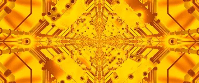 Zlatý Neonový Tunel Sporiaci Obrazovka 2.39:1 Cinemascope 60fps VJ Loop