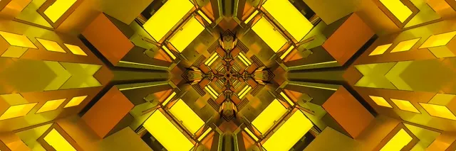 ตัวรักษาหน้าจอ Golden Neon Tunnel 3:1 Triple Wide 60fps VJ Loop PC Laptop