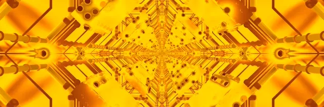 स्वर्णिम नीयन टनल स्क्रीनसेवर 3:1 ट्रिपल वाइड 60fps VJ Loop पीसी लैपटॉप