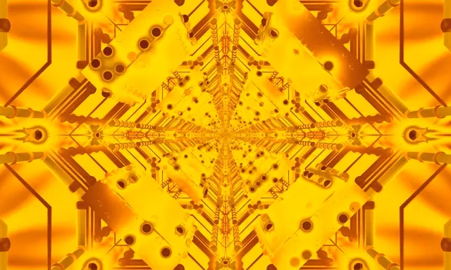 Arany neon alagút képernyővédő 5:3 széles 60fps VJ Loop PC laptop