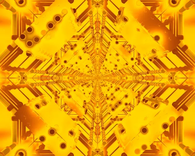 金色霓虹隧道屏保 5:4 industrial 60fps VJ Loop PC Laptop